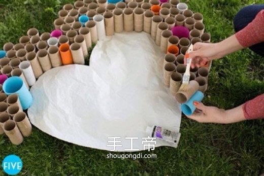 卷紙筒DIY愛心牆飾｜婚禮主題手工製作步驟教學