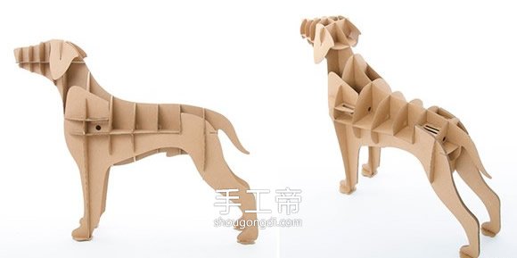 瓦楞紙DIY收納架：製作簡單又實用的狗狗造型置物架