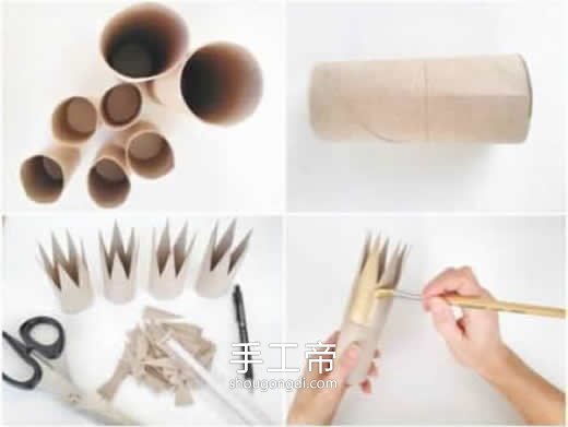 用紙筒DIY冠冕頭飾：兒童自製公主王冠步驟