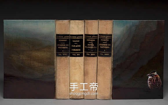 逼真的山川書雕作品：手工藝術欣賞
