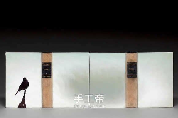 逼真的山川書雕作品：手工藝術欣賞