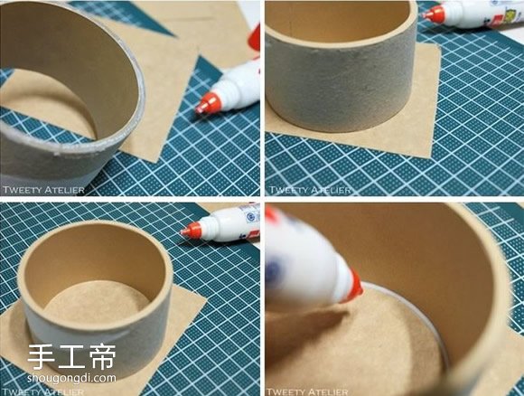 胶带纸筒改造收纳盒DIY，带针插功能实用又环保