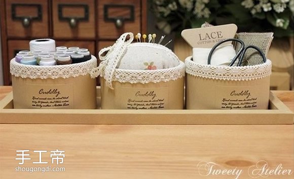 胶带纸筒改造收纳盒DIY，带针插功能实用又环保