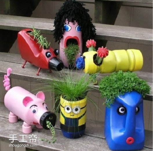 塑料瓶花盆DIY圖示：6款創意手工教你變廢為寶