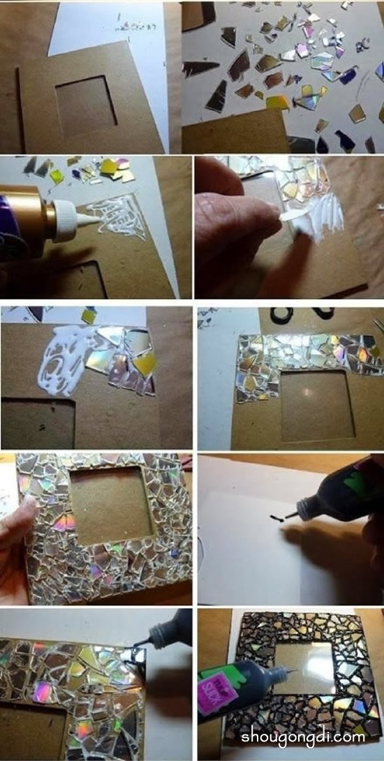 光盤改造相框DIY｜手作馬賽克相框製作教學