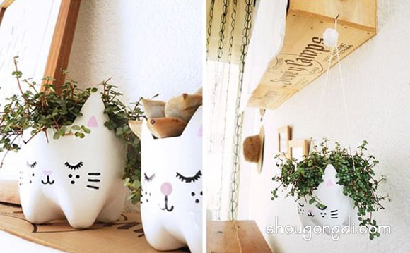 可愛小動物花盆DIY：塑料瓶變身萌物手工教程