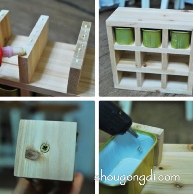 DIY 迷你收纳箱：木板與鐵盒打造酒櫃風收納