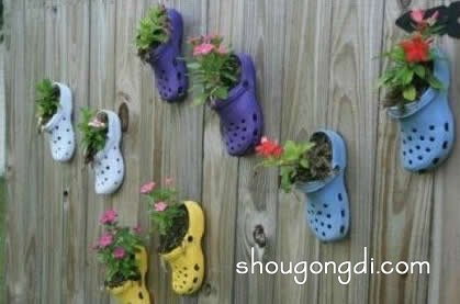 廢舊鞋子改造花盆：創意手工DIY圖集