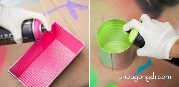 铁罐铁盒废物利用DIY：制作桌面花瓶、笔筒与收纳架