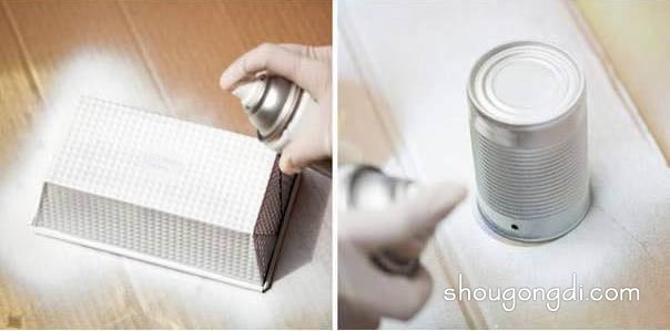 铁罐铁盒废物利用DIY：制作桌面花瓶、笔筒与收纳架