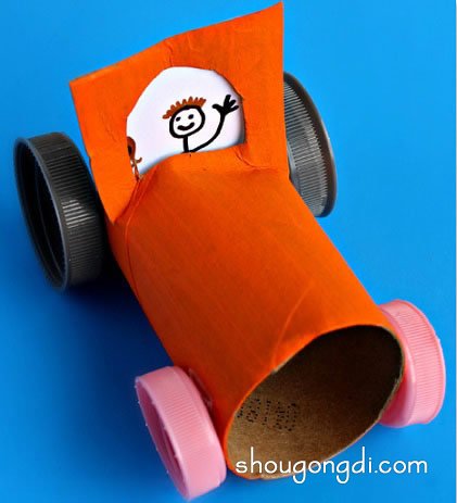 幼兒汽車玩具手工DIY：卷紙筒汽車製作教學