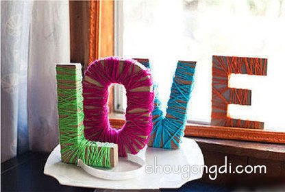 廢紙箱DIY英文字母：製作「LOVE」與「HOPE」立體裝飾