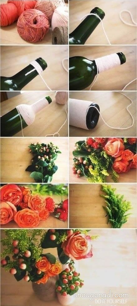 玻璃瓶DIY花瓶｜廢物利用改造簡易手作
