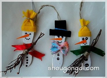 雪糕棍變廢為寶DIY:可愛雪人手工實作教學