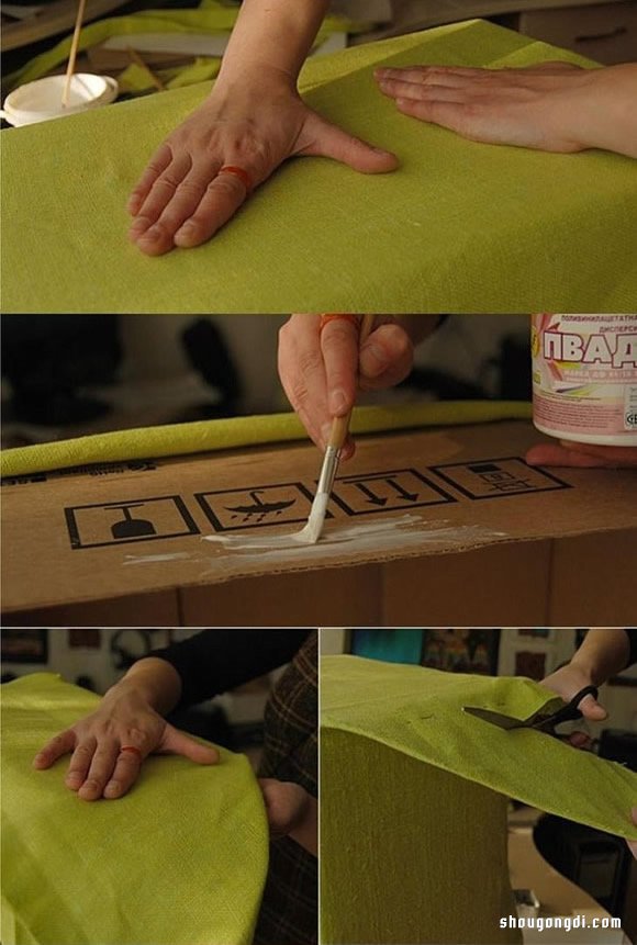 廢紙箱改造超大收納箱：不膠布貼合技巧