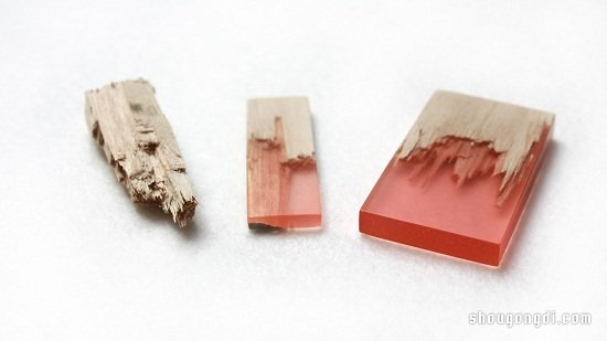 廢木塊變美項鏈墜子：透明樹脂DIY手工創作