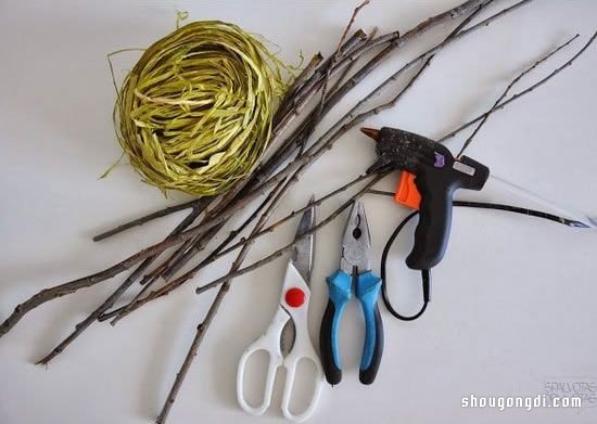 拾來的樹枝手工DIY：製作五角星掛飾