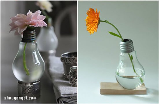 廢興燈泡變廢為寶！DIY 可愛小花盆與花瓶