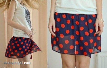 女生夏季短裤改造：一条丝巾的巧思