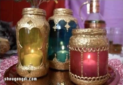 玻璃瓶變寶：DIY 印度風格燭台教程