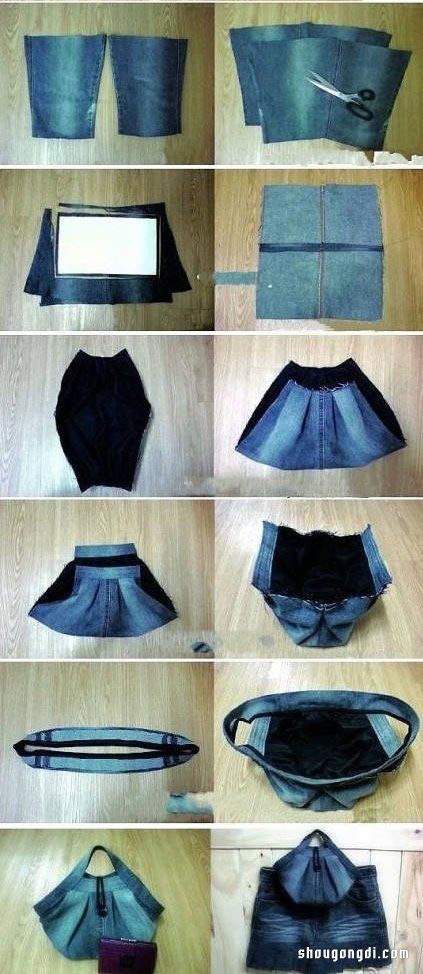 舊牛仔褲改造DIY：女式手提袋製作教程