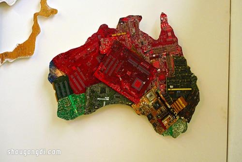 回收電腦主板變廢為寶：DIY製作世界地圖壁飾
