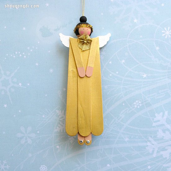 雪糕棍變廢為寶：可愛天使掛件手工DIY