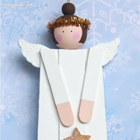 雪糕棍變廢為寶：可愛天使掛件手工DIY