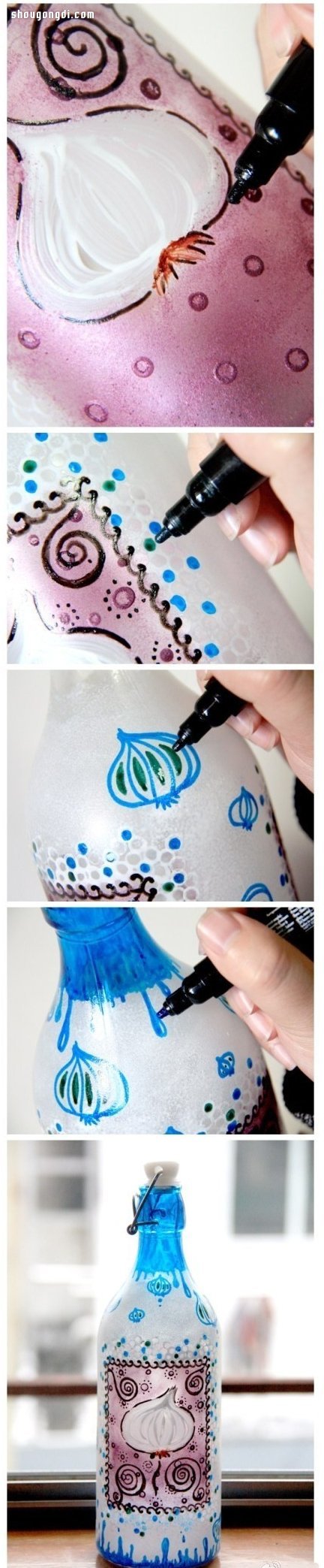 廢棄玻璃瓶手繪DIY：民族風藝術品創作教學