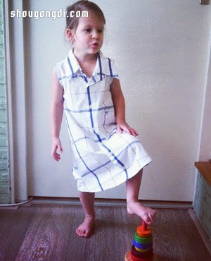 舊襯衫改造兒童連衣裙：簡單DIY溫馨小款
