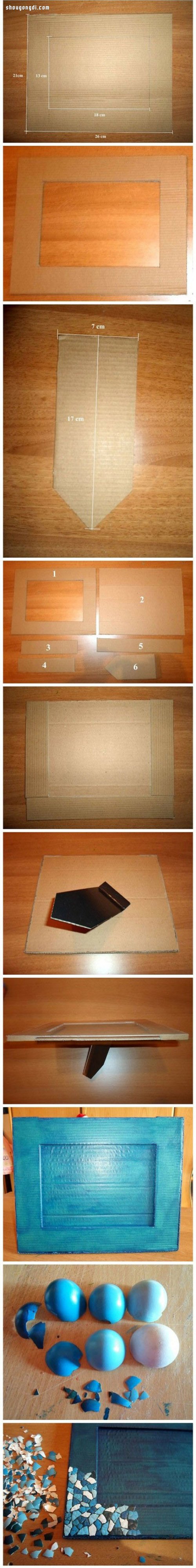廢紙箱與雞蛋殼創作馬賽克相框：簡易手工DIY指南