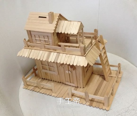 雪糕棍搭建两层楼房模型教程
