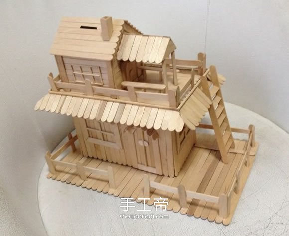 雪糕棍搭建两层楼房模型教程