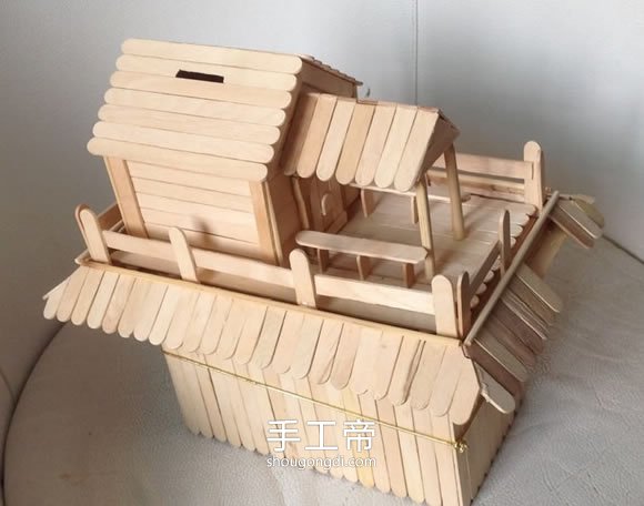 雪糕棍搭建两层楼房模型教程