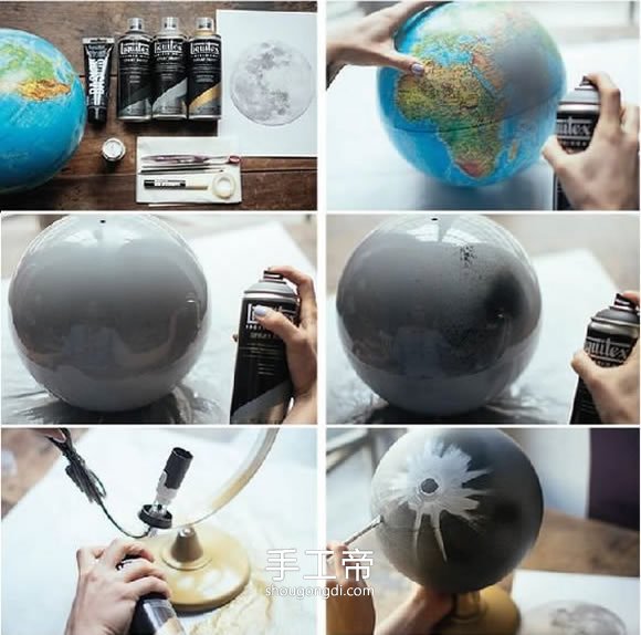 DIY 月球儀|將地球儀改造成月球模型的方法