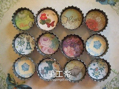 用瓶蓋創作可愛手工藝品 瓶蓋畫DIY指南