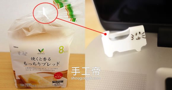 利用面包夾製作可愛貓咪的DIY手作方法