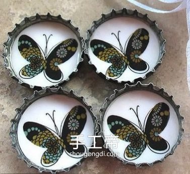用瓶蓋創作可愛手工藝品 瓶蓋畫DIY指南
