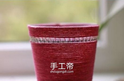 毛線改造一次性塑料杯步驟教學