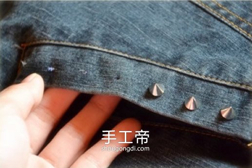 用鉚釘改造舊夾克外套｜簡單舊夾克DIY重生術
