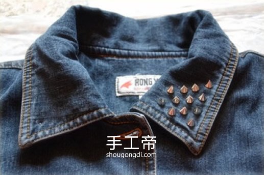 用鉚釘改造舊夾克外套｜簡單舊夾克DIY重生術