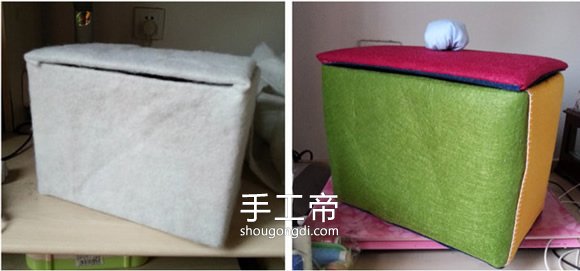 廢紙箱變收納箱｜不織布包覆DIY，簡易废物利用做法