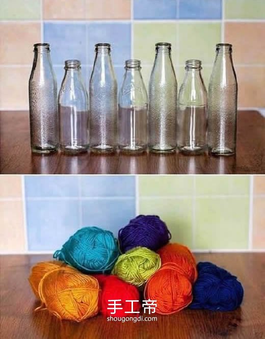 毛線纏繞玻璃瓶DIY：打造獨一無二的玻璃花瓶