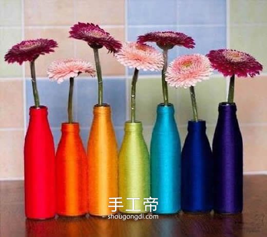 毛線纏繞玻璃瓶DIY：打造獨一無二的玻璃花瓶