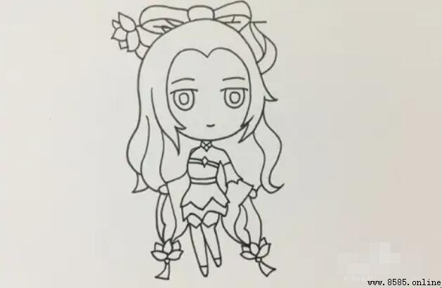貂蝉简笔画怎么画