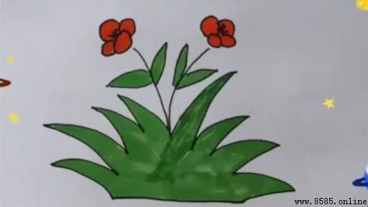 草叢簡筆畫怎麼畫:四步完成自然風景