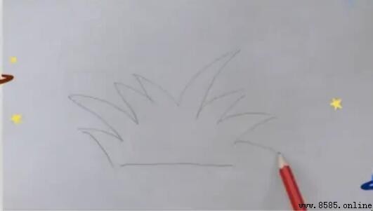 草叢簡筆畫怎麼畫:四步完成自然風景