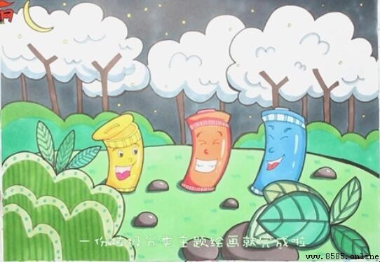垃圾分類兒童畫怎麼畫:五步創作綠色主題繪畫
