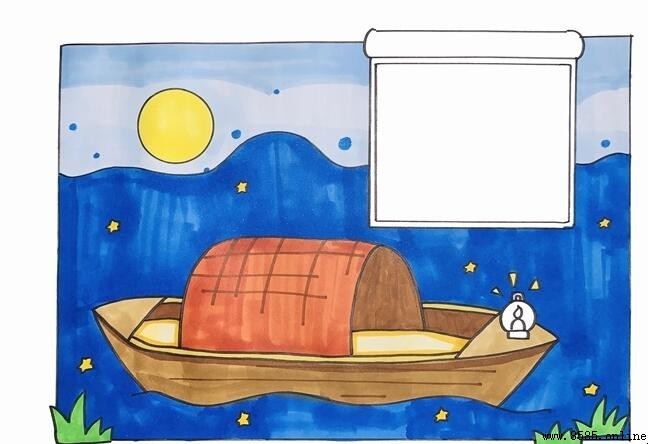 《舟夜書所見》古詩配畫創作步驟