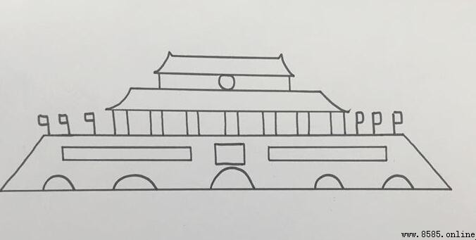天安門塗色步驟:如何畫出這座歷史古建筑的顏色